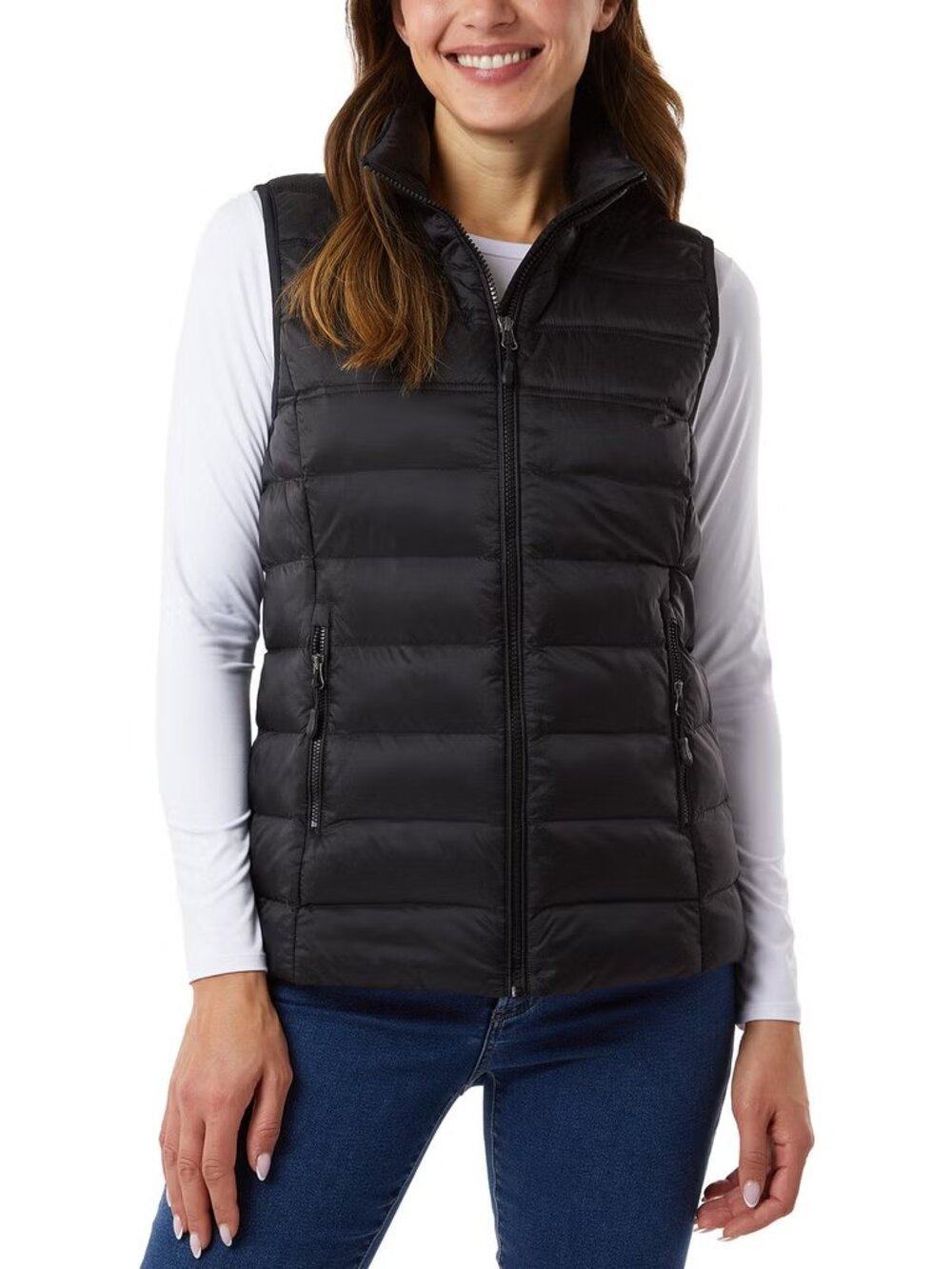 32 Degrees Womens Vest Lightweight Quilted Puffer Full Zip Sleeveless Warm